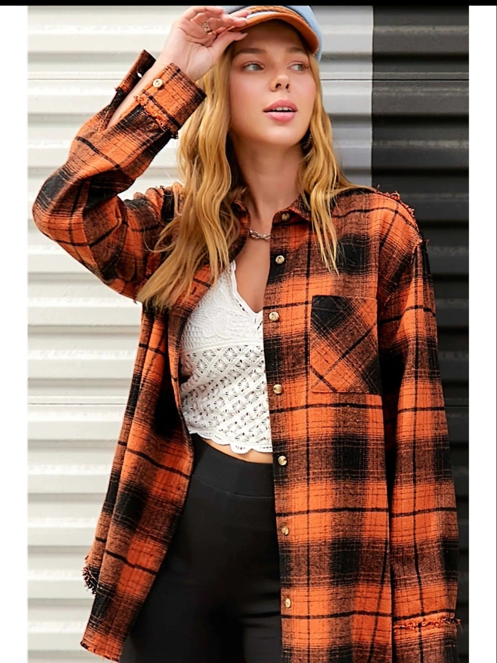 Shacket for Fall! Orange Plaid